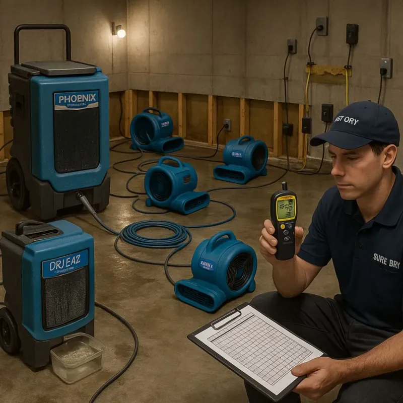 Structural Drying and Dehumidification process in Meadville, MS